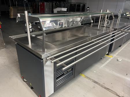 Rieber Rolling Kalt Buffet 5/1 mit Aufsatz und Beleuchtung, steckerfertig, ca. 227x80cm