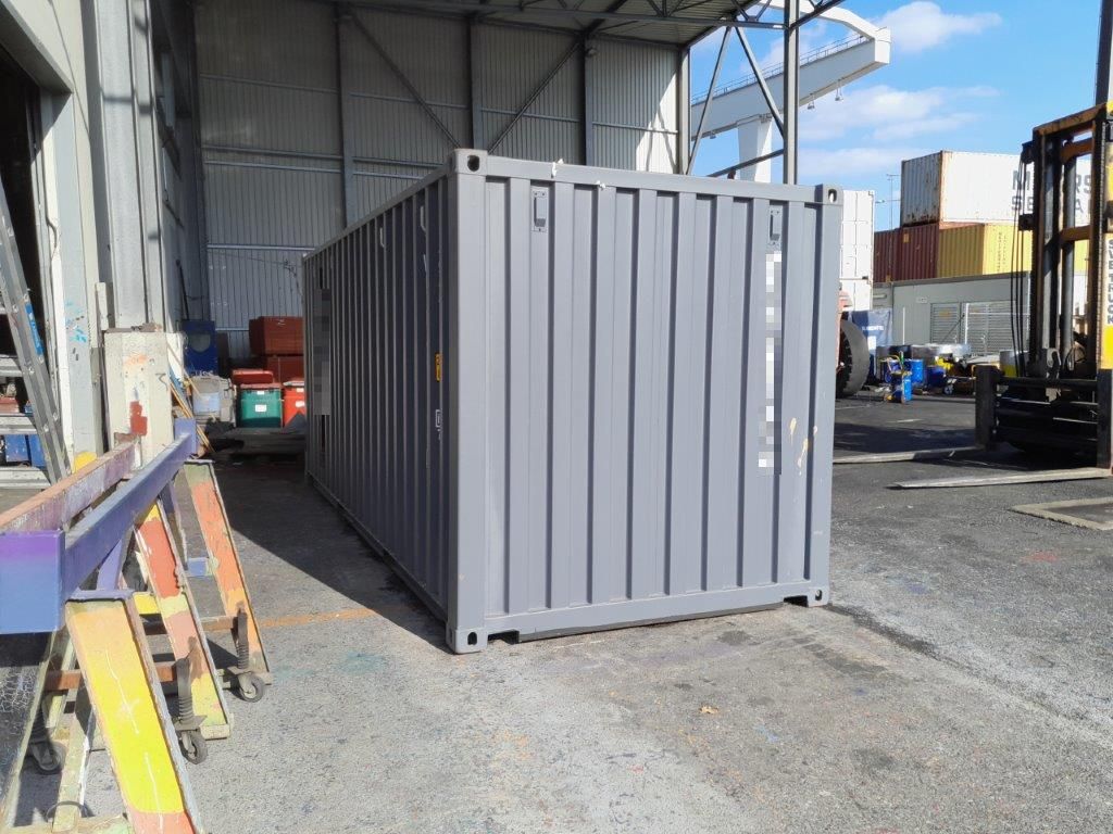 20 Fuß ISO See- und Lagercontainer, RAL7015 schiefergrau, Containernummer: LCGU112097-2