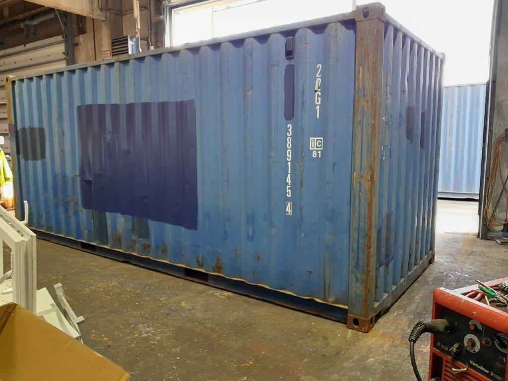 20 Fuß ISO See- und Lagercontainer, blau, Containernummer: XXXX389145-4