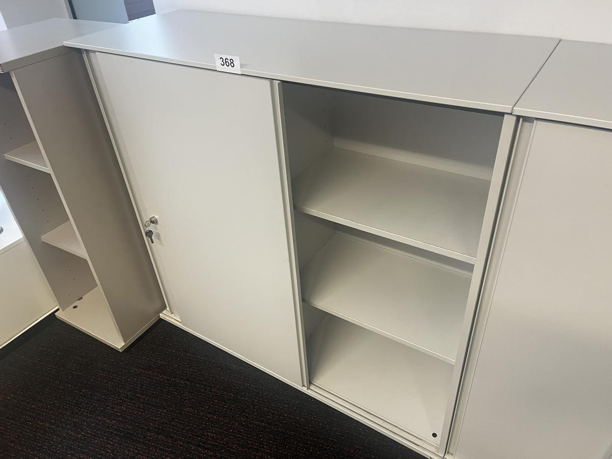 BENE Aktenschrank mit Schiebetüren grau 120/110 cm