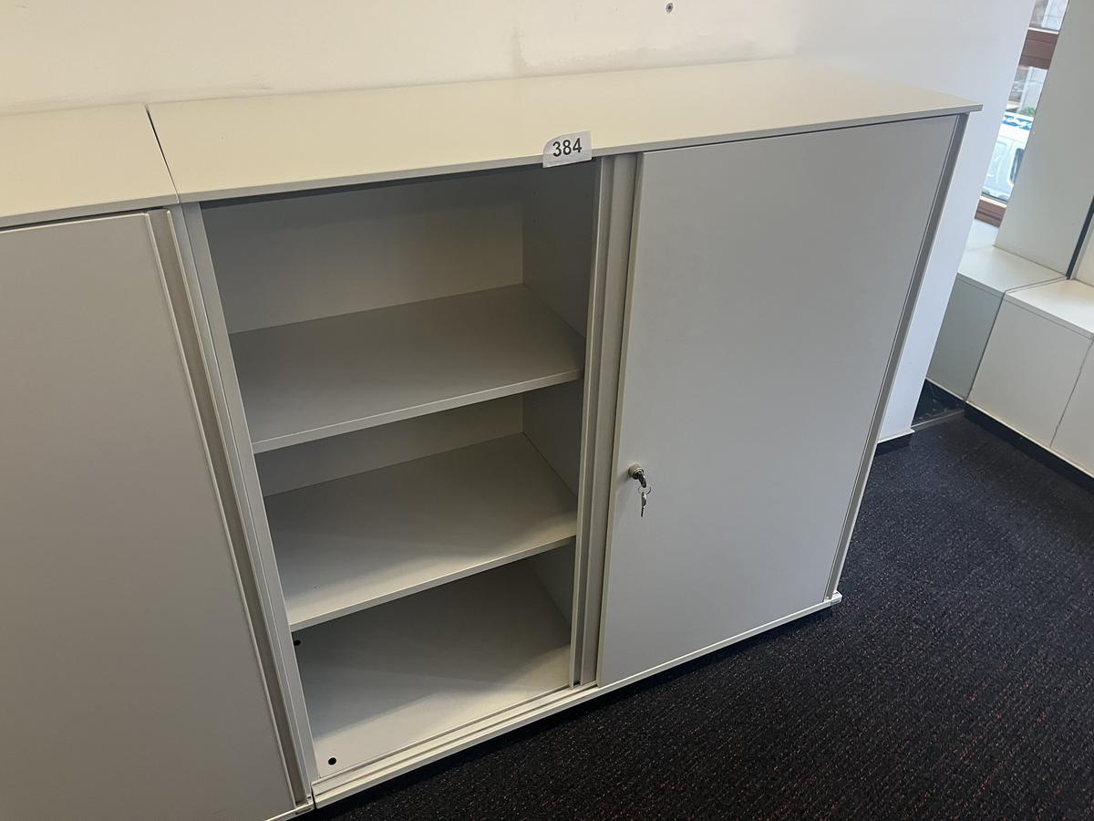 BENE Aktenschrank mit Schiebetüren grau 120/110 cm