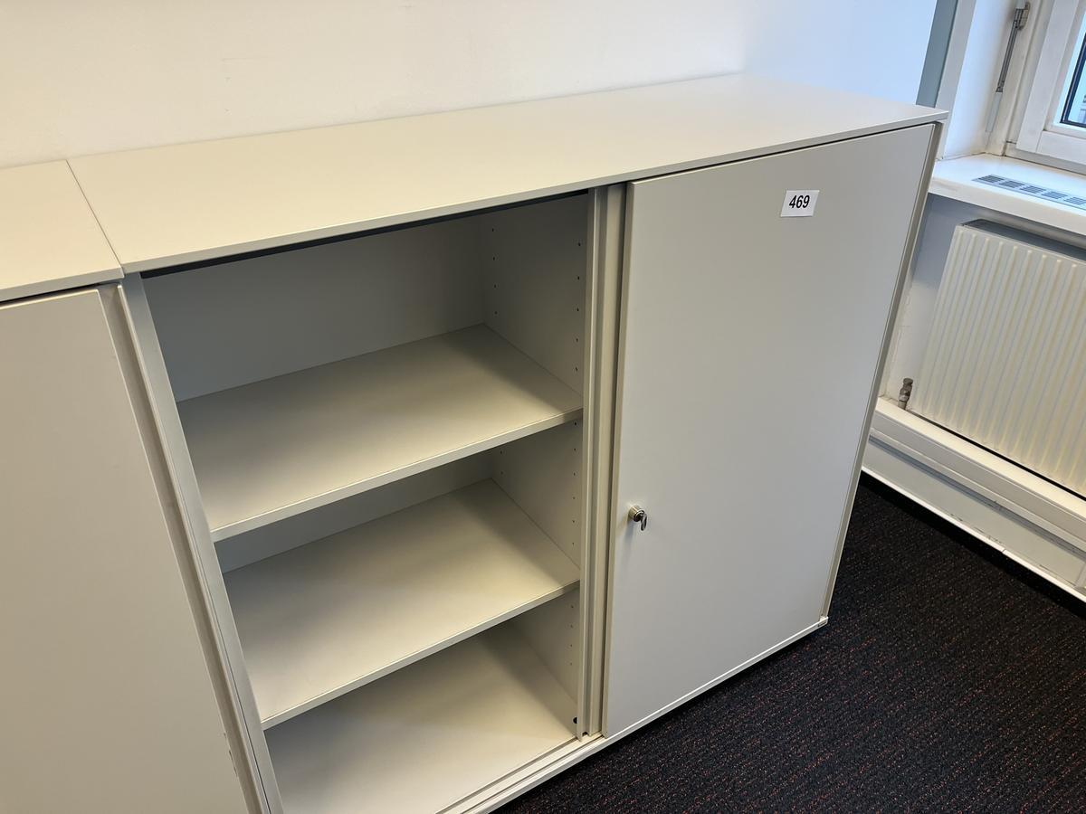 BENE Aktenschrank mit Schiebetüren grau 120/110 cm