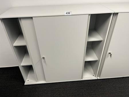 BENE Aktenschrank mit Schiebetren grau 120/110 cm