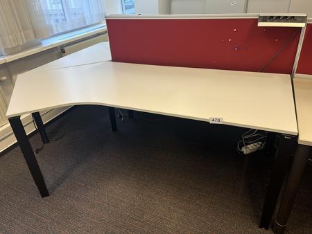 BENE Schreibtisch gewinkelt ca. 216/80/113 cm mit Rckwand