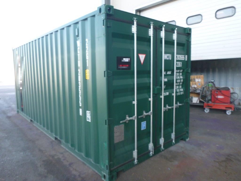 20 Fuß ISO See- und Lagercontainer, RAL 6005 moosgrün, Containernummer: PSXU259580-5