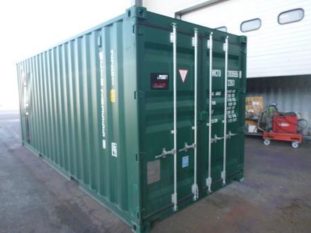 20 Fu ISO See- und Lagercontainer, RAL 6005 moosgrn, Containernummer: PSXU259580-5