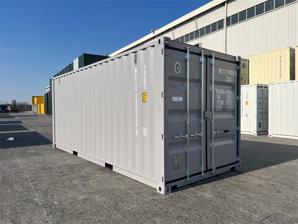 20 Fuß ISO See- und Lagercontainer, RAL 7036 platingrau, Containernummer: WCTU240023-9