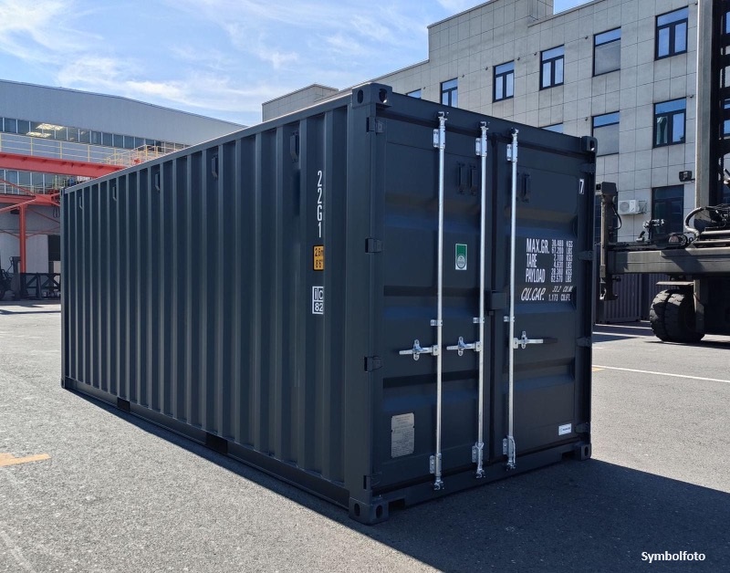 20 Fuß ISO See- und Lagercontainer, RAL 7016 anthrazitgrau , Containernummer: PSXU257909-1