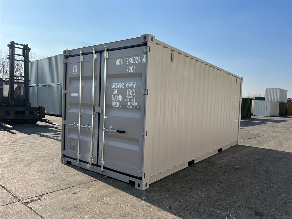 20 Fuß ISO See- und Lagercontainer, RAL 7036 platingrau, Containernummer: WCTU240022-3