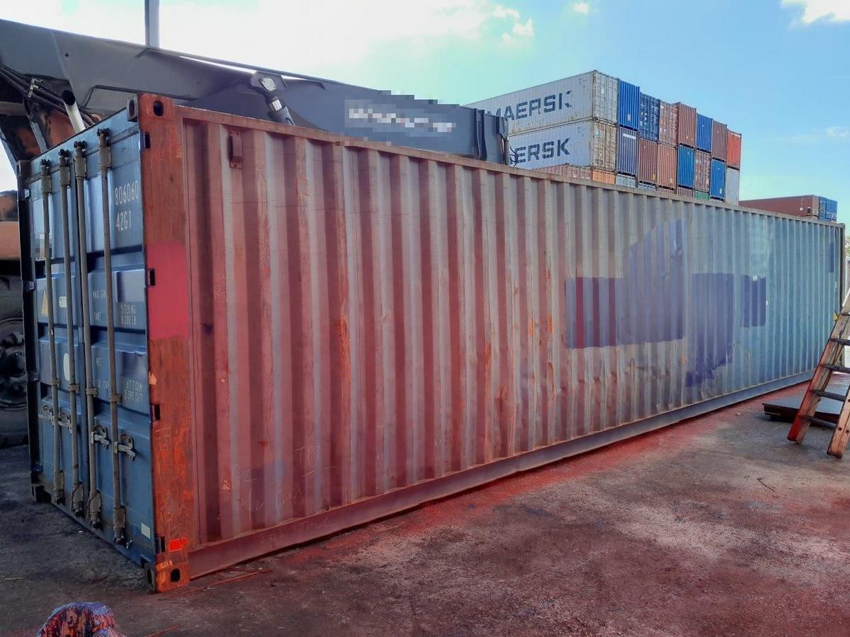 40 Fuß ISO See- und Lagercontainer, blau, Containernummer: XXXX806060-7