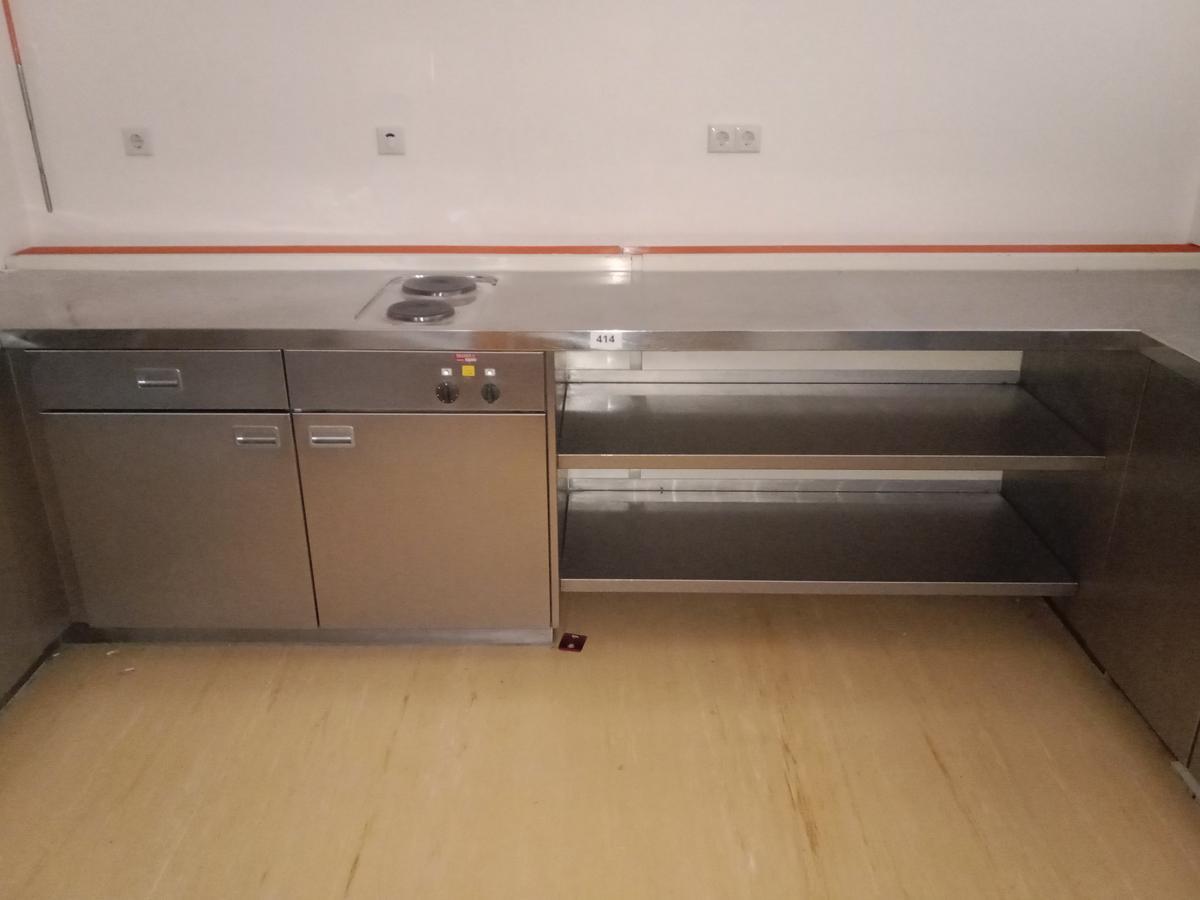 Eelstahl Küchenmodul ca. 320/60/90 cm inkl. 2flammigen herdmodul 