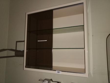 Edelstahl Hngeschrank mit Glastre, ca. 90x35x88cm