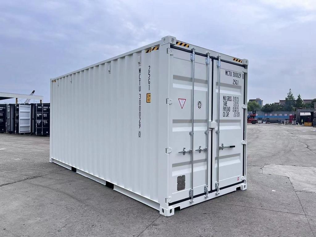 20 Fuß High Cube ISO See- und Lagercontainer, RAL9010 reinweiß, Containernummer: UNDU525066-0