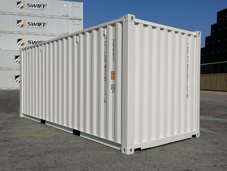 20 Fu ISO See- und Lagercontainer, RAL9010 reinwei, Containernummer: ICOU612375-7