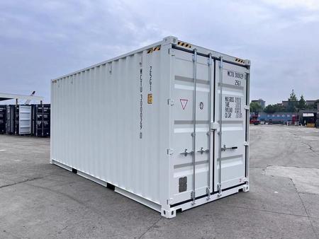 20 Fu High Cube ISO See- und Lagercontainer, RAL9010 reinwei, Containernummer: UNDU525066-0