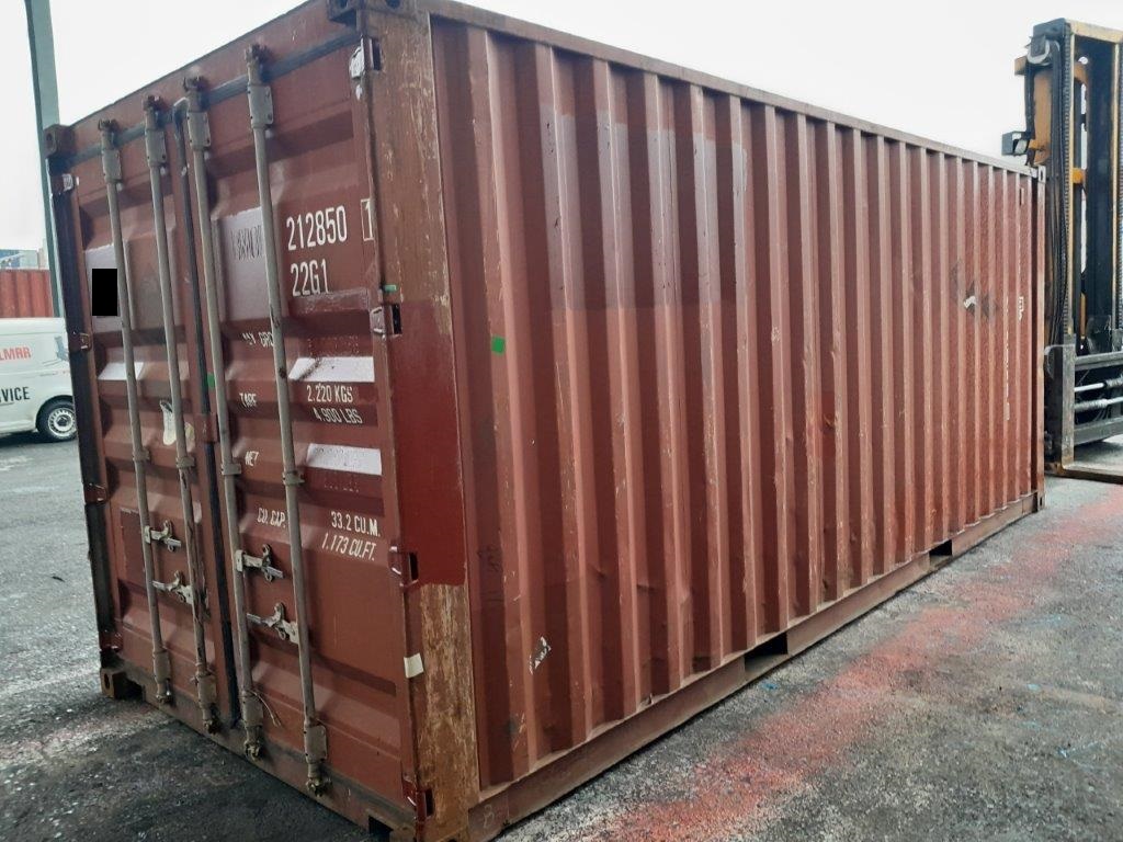 20 Fuß ISO See- und Lagercontainer, rot, Containernummer: XXXX212850-1