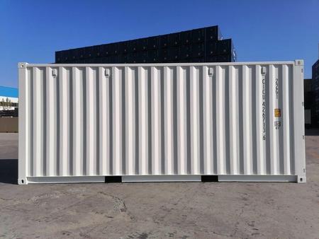 20 Fu ISO See- und Lagercontainer, RAL 9010 reinwei, Containernummer: UNDU225537-5