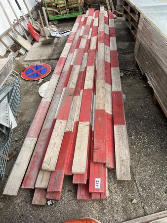 ca. 24 Stck Haberkorn Absperrlatten rot/weiss 4 m