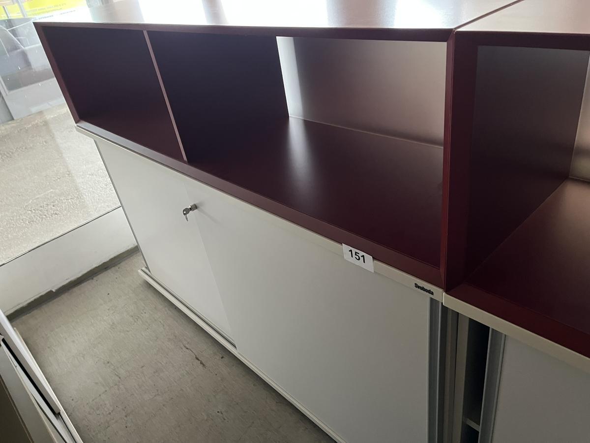 Aktenschrankmodul 2 teilig 160/85 cm plus offenes Regal 160/30 cm