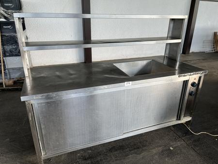 Edelstahl Arbeitsmodul inkl. Bain Marie und Wrmeschrank, 200x80x145cm