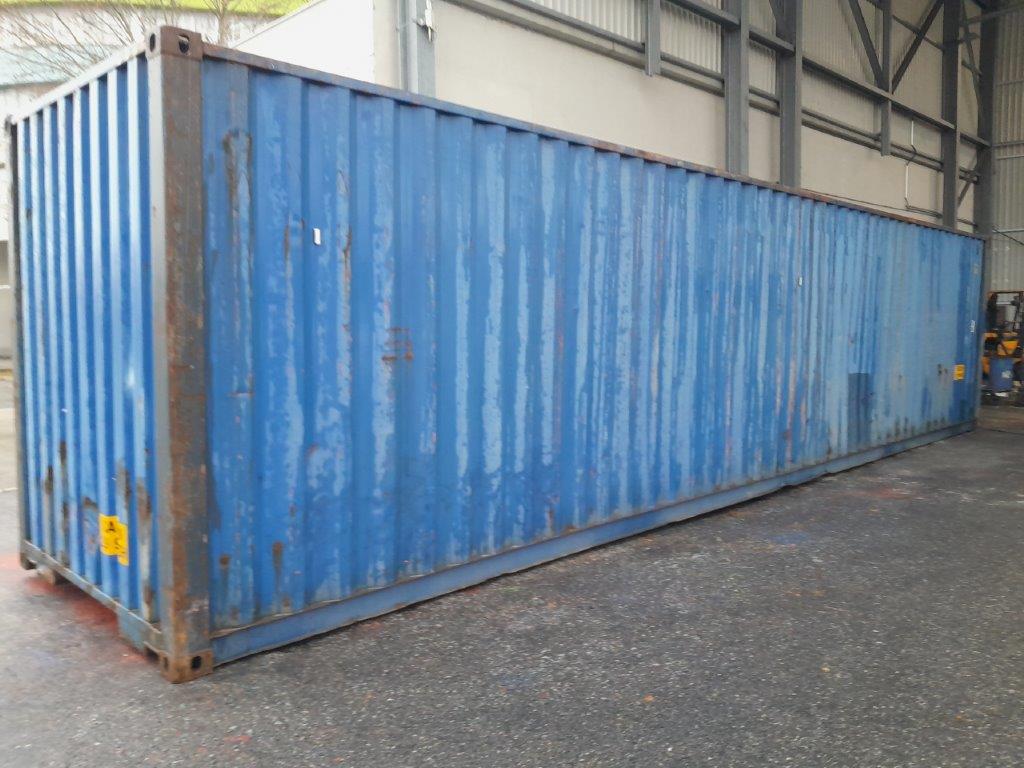 40 Fuß High Cube ISO See- und Lagercontainer, blau, Containernummer: XXXX884525-0