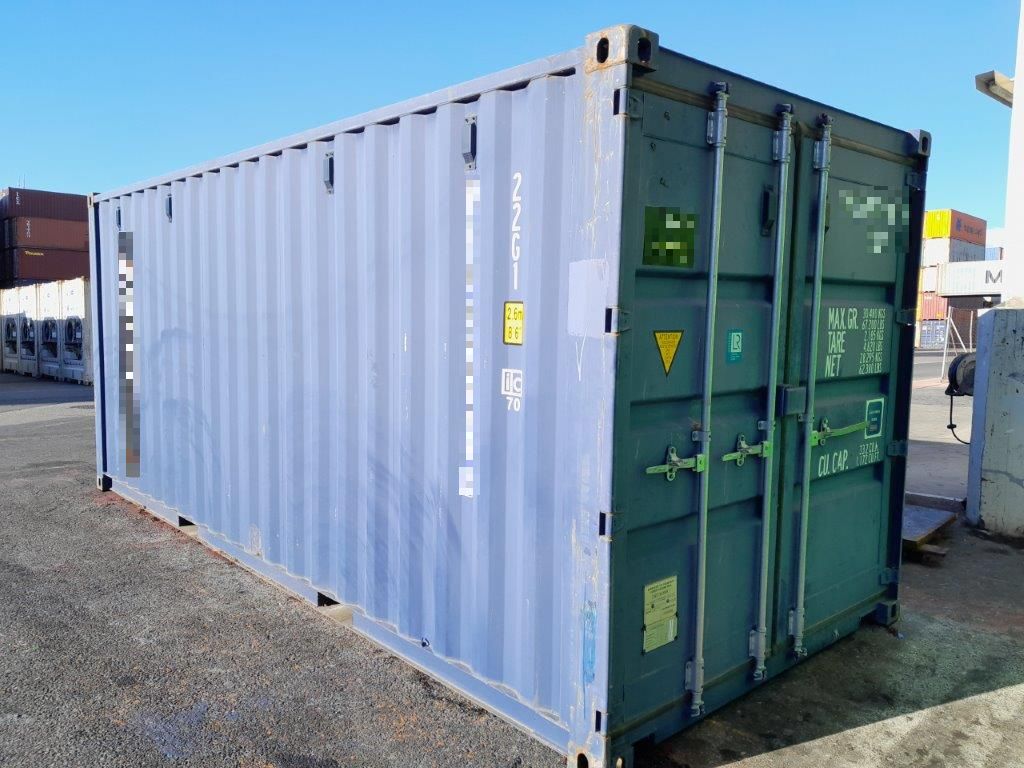 20 Fuß ISO See- und Lagercontainer, RAL 5013 kobaltblau, Containernummer: WCTU860944-2