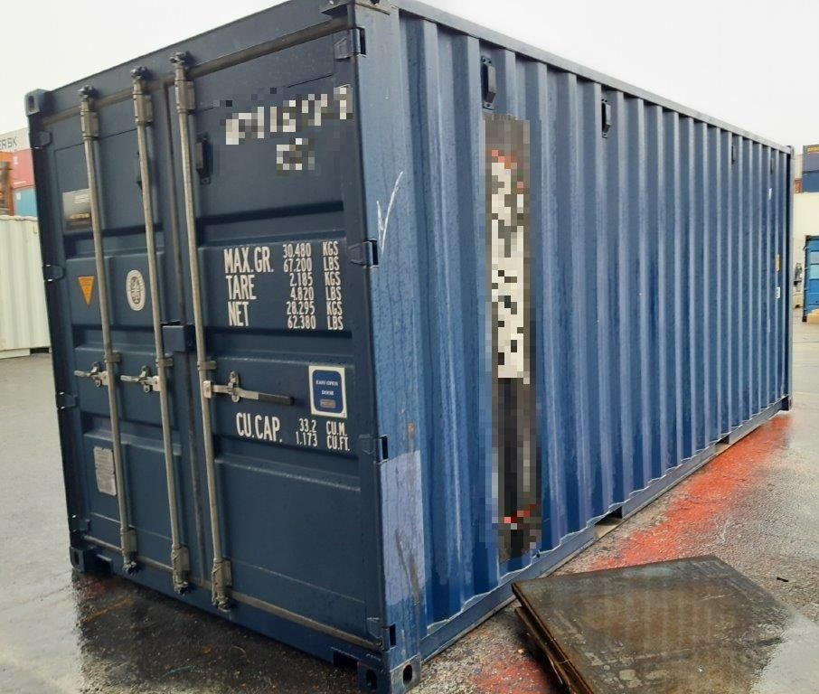 20 Fuß ISO See- und Lagercontainer, RAL 5013 kobaltblau, Containernummer: WCTU862334-8