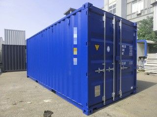 20 Fuß ISO See- und Lagercontainer, RAL 5013 kobaltblau , Containernummer: MSOU242037-2