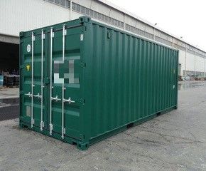 20 Fuß ISO See- und Lagercontainer, RAL 6005 moosgrün, Containernummer: PSXU258357-4