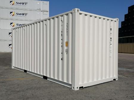 20 Fu ISO See- und Lagercontainer, RAL 9010 reinwei, Containernummer: ICOU612335-6