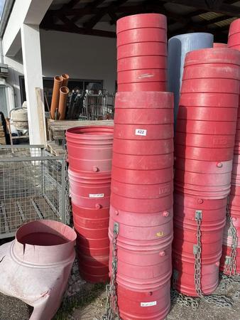 13 Stck MBA Bauschuttrohre in Kunststoff, je 100cm lang