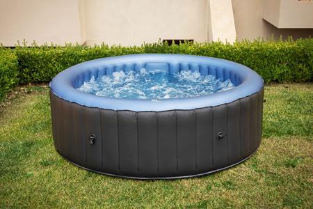 SPA-POOL COMFORT BERGEN fr 4 Personen, dunkelgrau blau, 180x70 cm