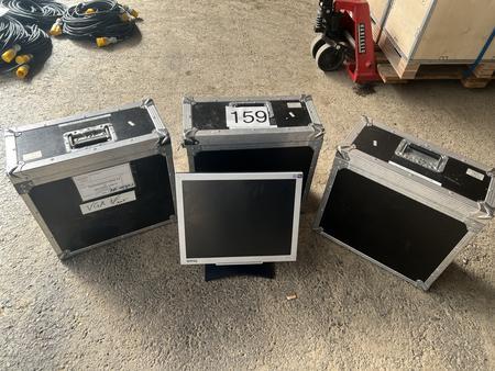 3x BENQ computer monitor incl. 3x case 3x BENQ computer monitor incl. 3x case