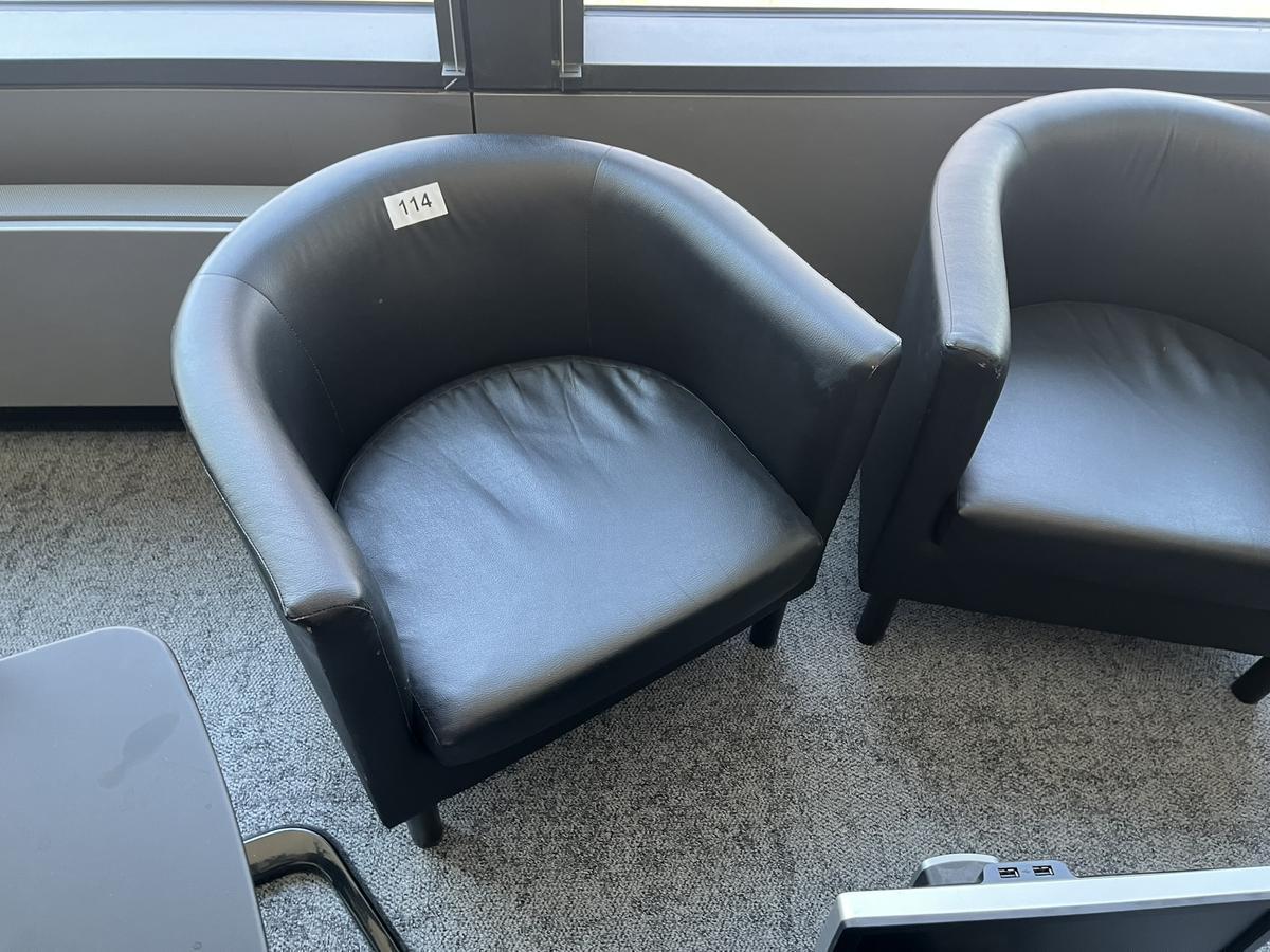 2 Stück Ledersofa schwarz
