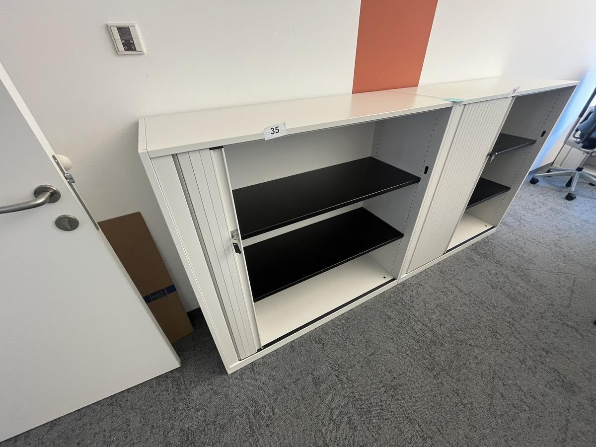 Aktenschrank weiss ca. 120/115 cm Steelcase mit Rollotüre