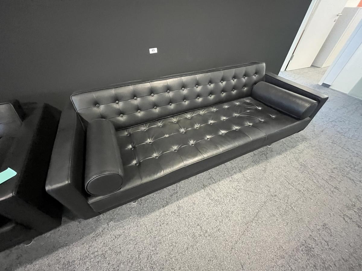 Ledersitzbank in schwarz ca.215x86x70 cm
