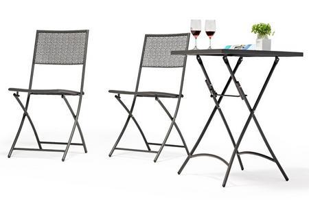 Balkonset Malaga 3-teilig (2 Sessel, 1 Tisch) grau, klappbar Balkonset Malaga 3-teilig (2 Sessel, 1 Tisch) grau, klappbar