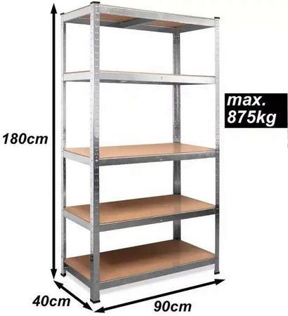 Schwerlastregal, zink, 90x40x180 cm Schwerlastregal, zink, 90x40x180 cm