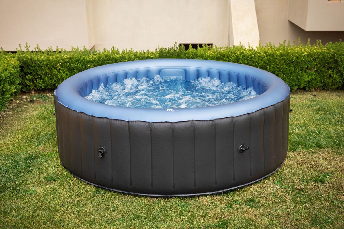 SPA-POOL COMFORT BERGEN für 4 Personen, dunkelgrau blau, 180x70 cm