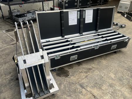 4 x Buffetsteher Stromschienen Set mit Case und Dolly 4 x Buffetsteher Stromschienen Set mit Case und Dolly
