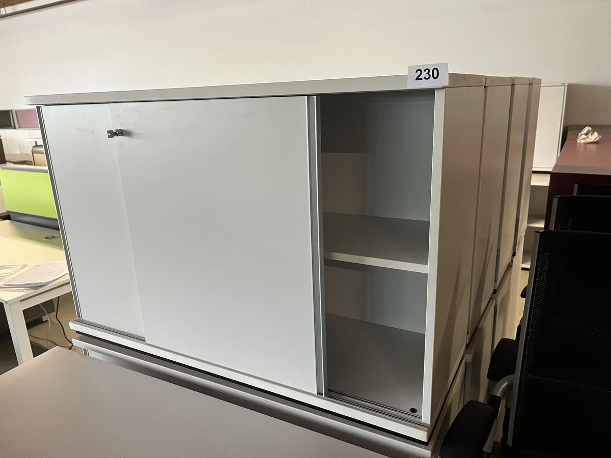 Aktenschrank 120/78 cm mit Schiebetüre 2 Ordnerhöhen