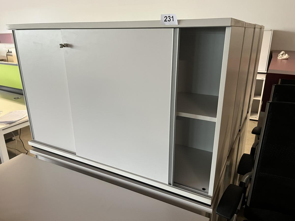 Aktenschrank 120/78 cm mit Schiebetüre 2 Ordnerhöhen