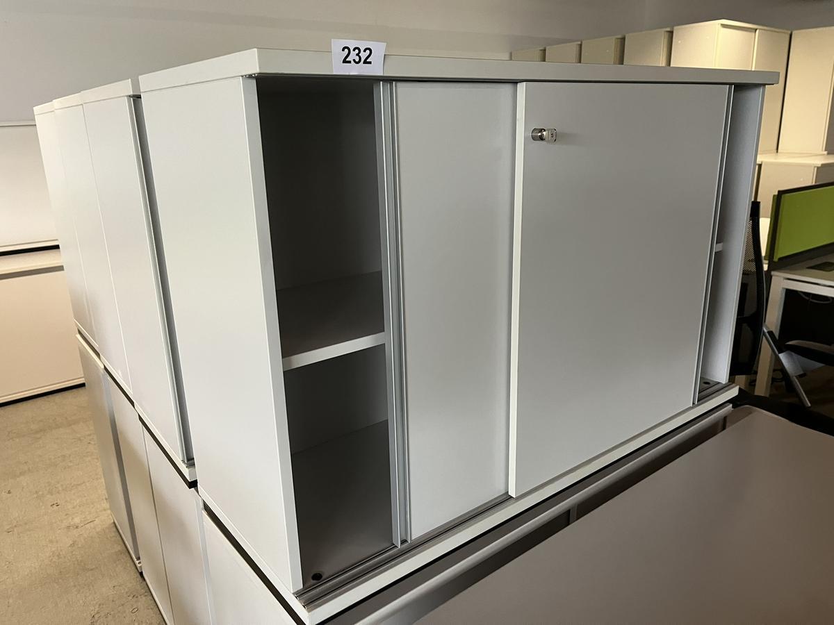 Aktenschrank 120/78 cm mit Schiebetüre 2 Ordnerhöhen