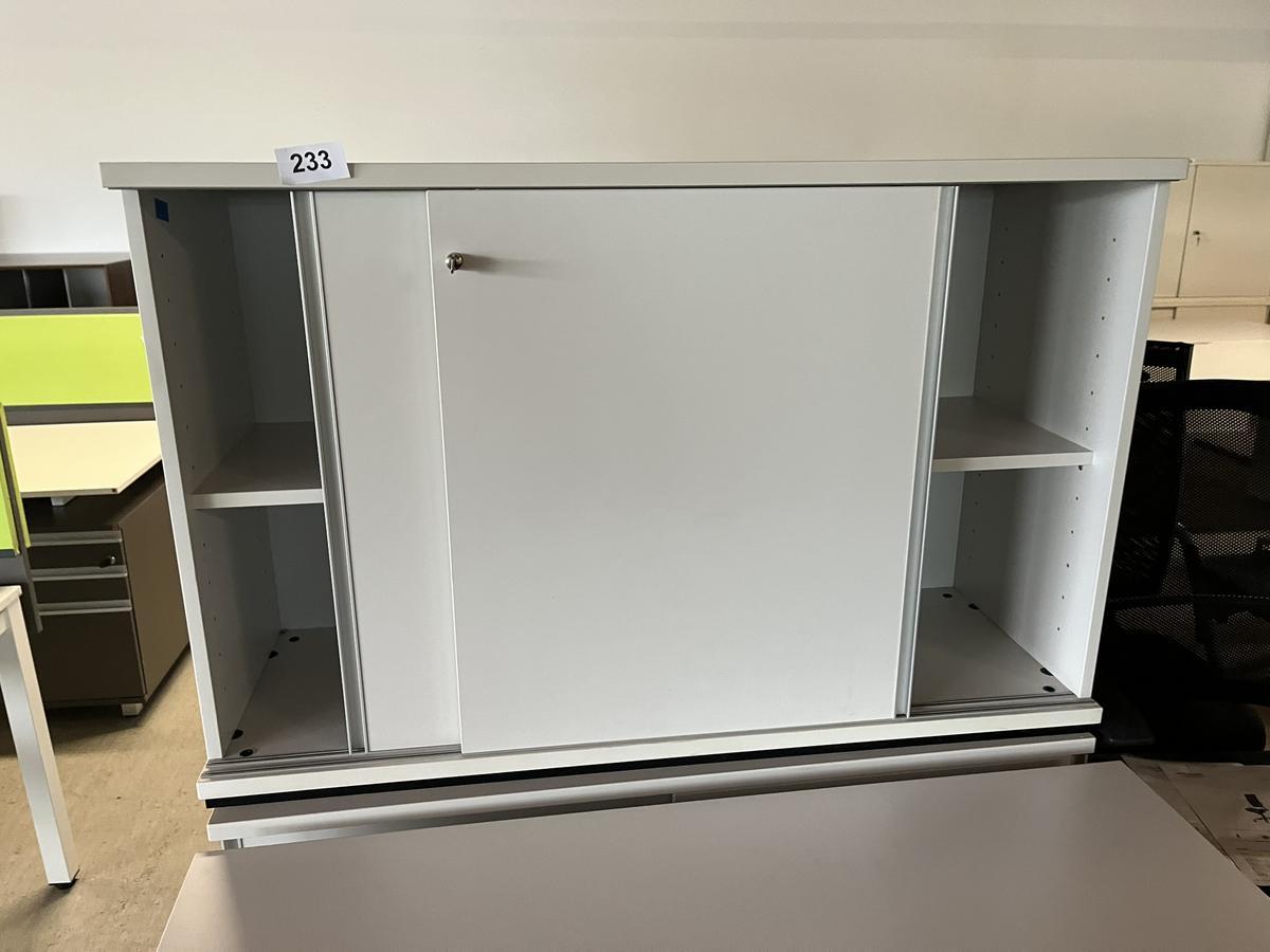 Aktenschrank 120/78 cm mit Schiebetüre 2 Ordnerhöhen