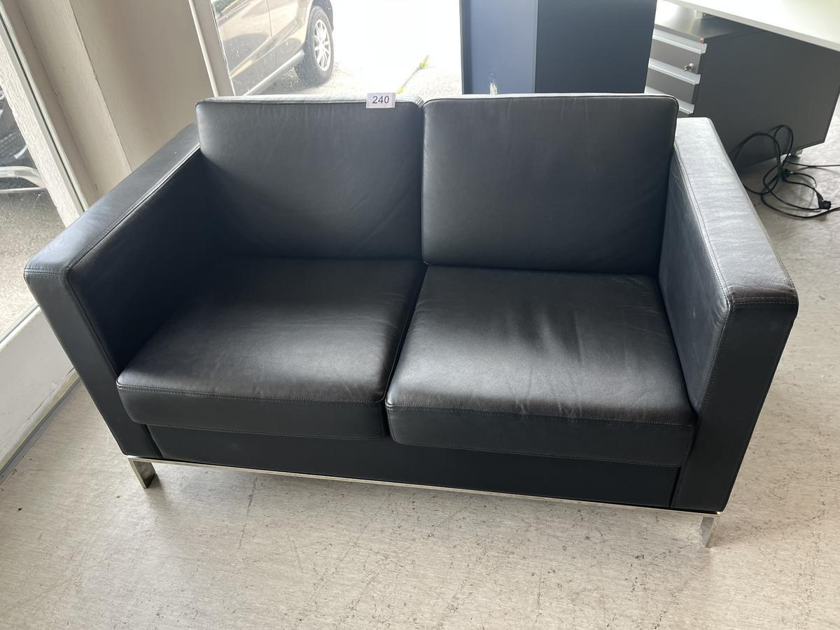 Ledersoda 2 Sitzer in schwarz