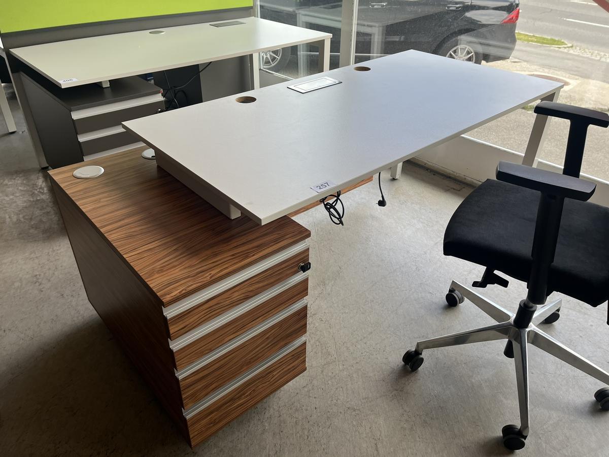 Schreibtischmodul mit Ladencontainer ca. 185x80 cm