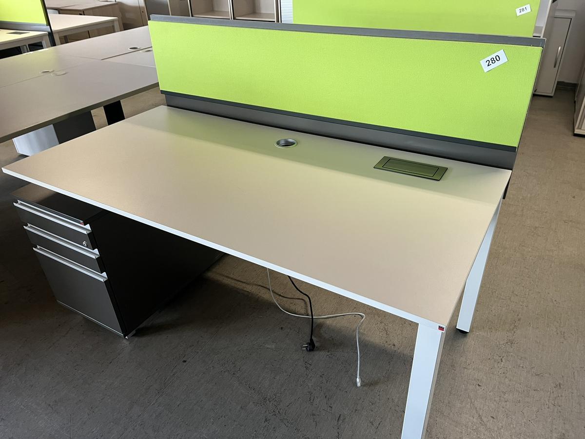 BLAHA Schreibtisch 160/80 cm mit Auszugsladencontainer