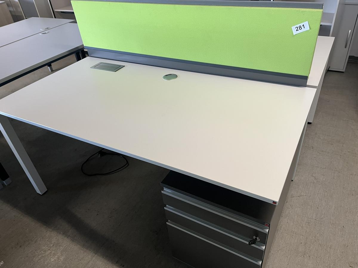 BLAHA Schreibtisch 160/80 cm mit  Auszugsladencontainer