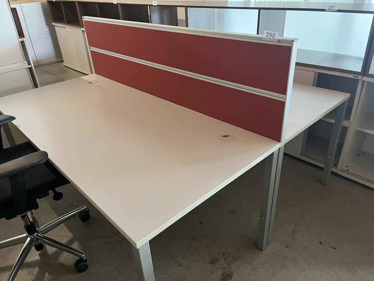 Doppelarbeitsplatz mit Trennwand 2 Tische je 180/80 cm
