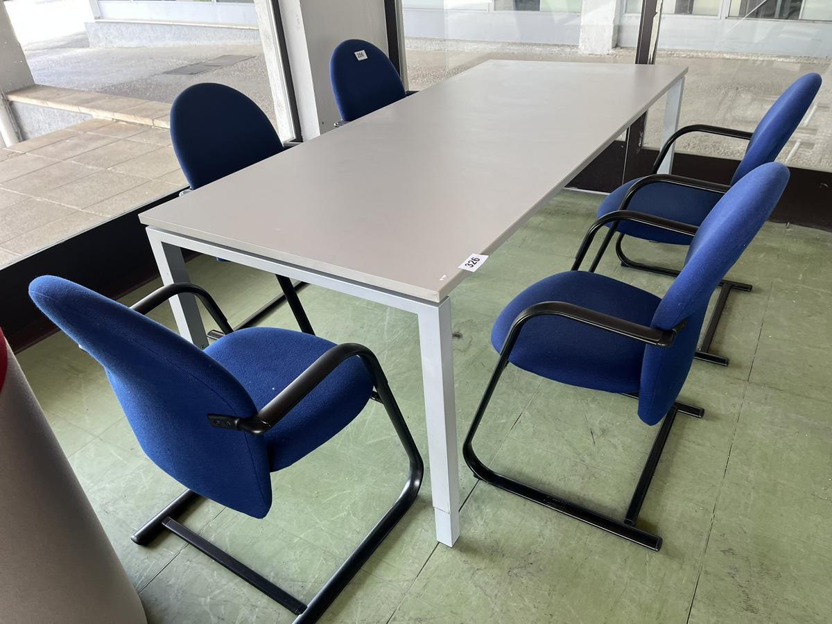 Besprechungstisch ca. 200/90 cm mit 5 Stühlen